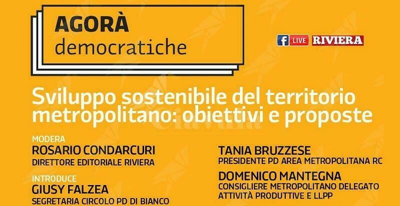 A Bianco si discuterà di sviluppo sostenibile del territorio metropolitano