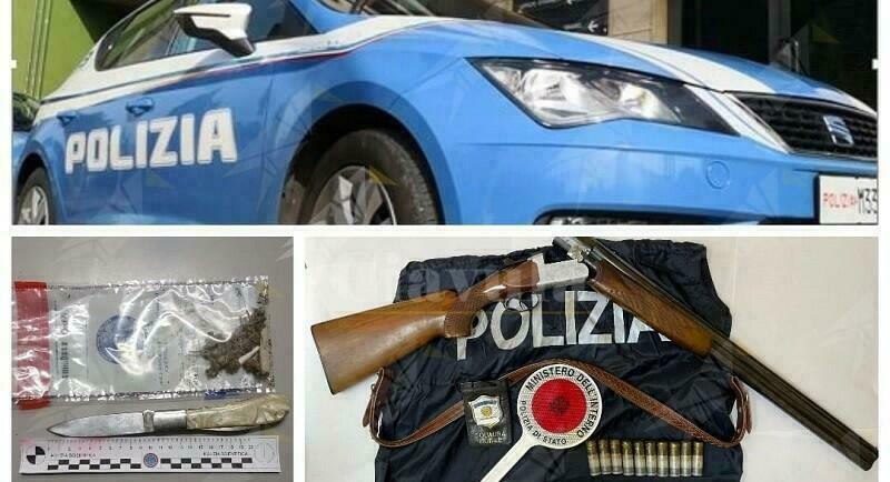 Controlli della polizia in Calabria, sequestrate armi e droga