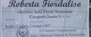 La reggina Roberta Fiordaliso vincitrice della categoria Junior 1 delle Olimpiadi di Astronomia item-thumbnail