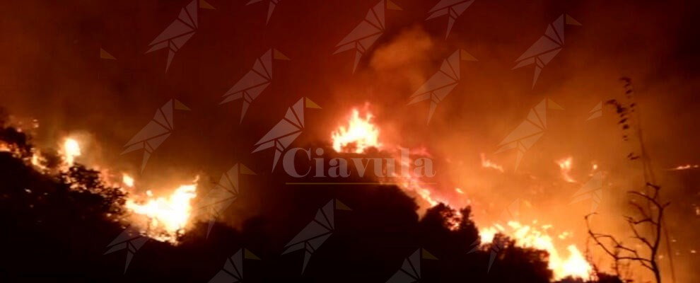 Caulonia, nella notte appiccato nuovamente  incendio a Cufò – video