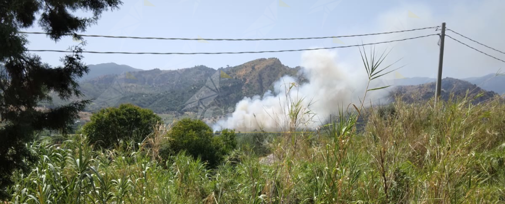 Caulonia: incendio nei pressi del fiume Allaro