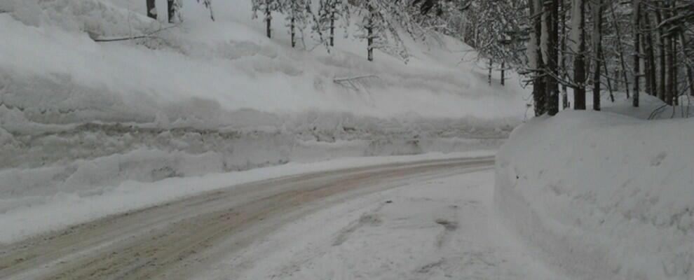 La Calabria nella morsa del gelo. Neve a bassa quota sulla PreSila e sul Pollino