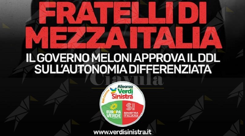 Alleanza Verdi e Sinistra Italiana: “Approvato il progetto spacca Italia che penalizza il Sud”