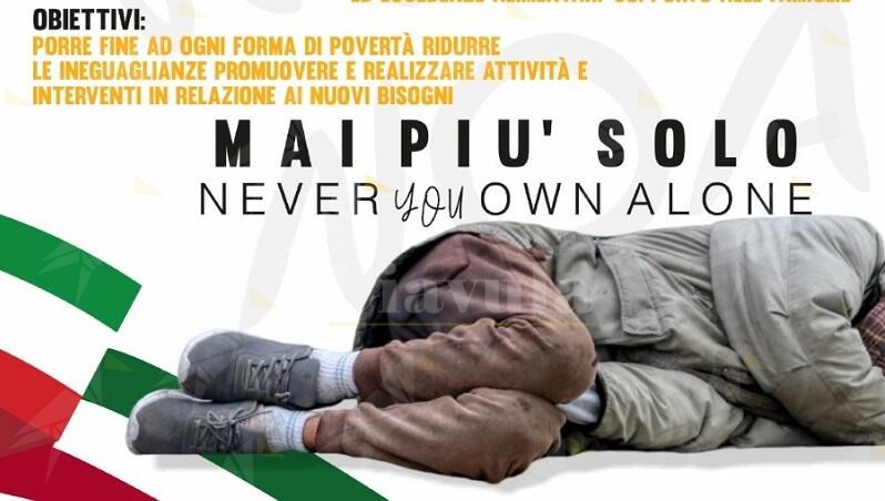 Al via in Calabria il progetto N.O.A (Never you Own Alone-Mai più solo) per i più bisognosi