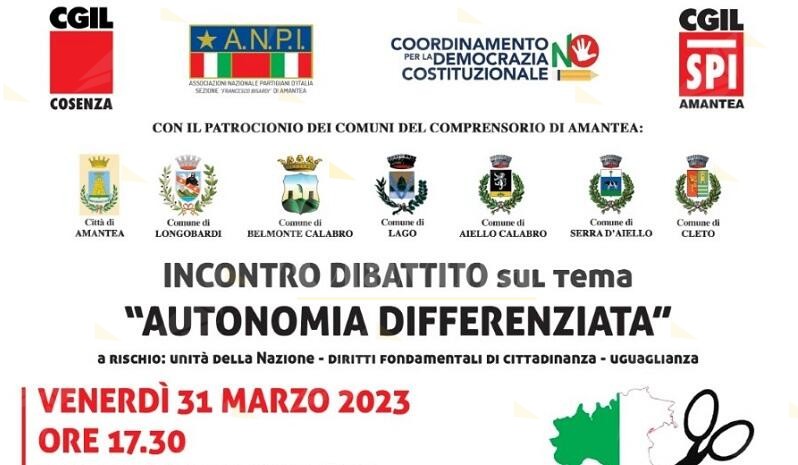 Calabria: La CGIL organizza un incontro per discutere dell’Autonomia Differenziata