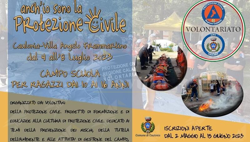La Protezione Civile di Caulonia organizza un campo scuola per ragazzi dai 10 ai 16 anni