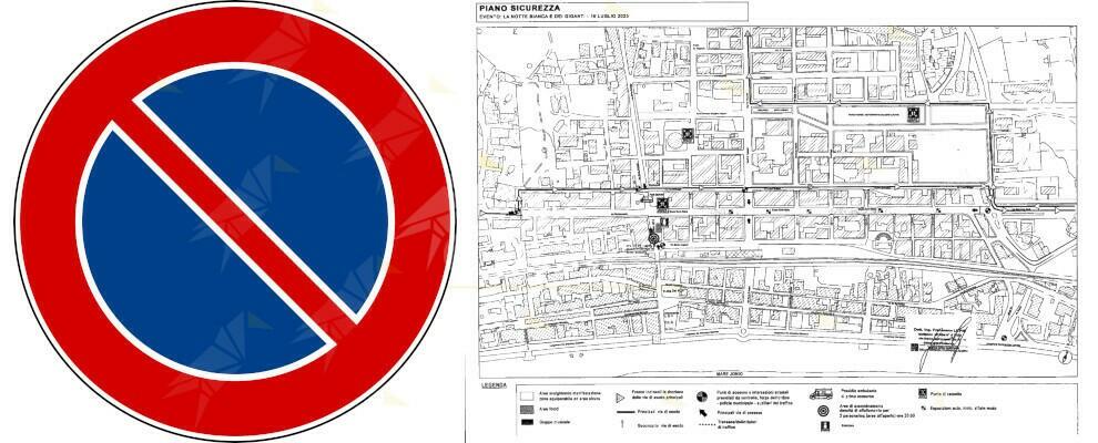 Le strade interessate dal divieto di sosta in occasione della “Notte Bianca e dei Giganti” di Marina di Gioiosa Ionica