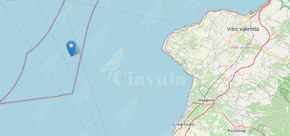 Scossa di terremoto di magnitudo ML 3.7 registrata nel Tirreno Meridionale