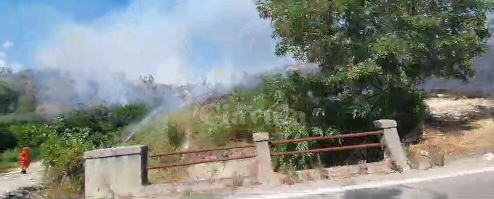 Incendio a Focà di Caulonia, intervengono i volontari della Protezione Civile