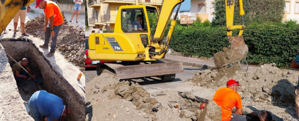 Caulonia marina: via Brooklyn e zone limitrofe senz’acqua. Operai al lavoro