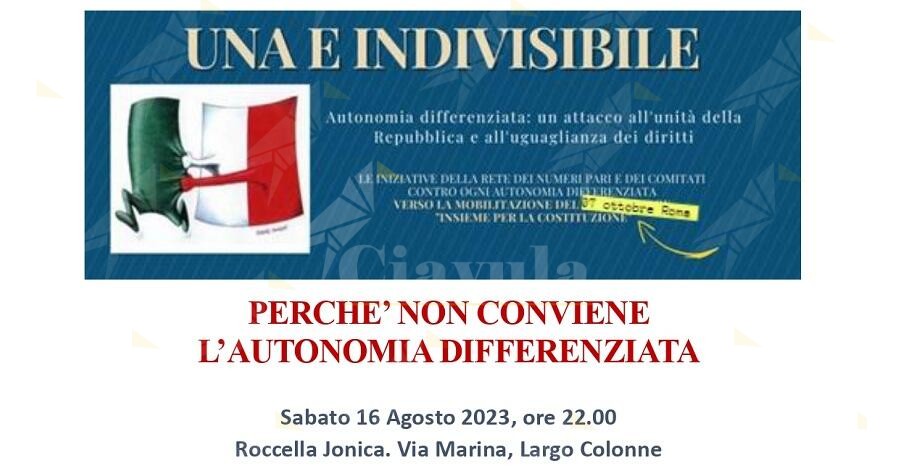 A Roccella Ionica si discute di autonomia differenziata