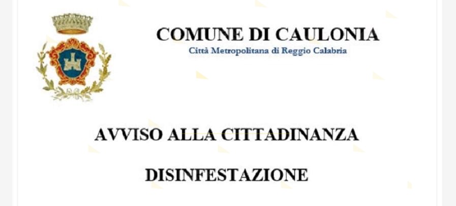 Disinfestazione a Caulonia, i consigli del comune