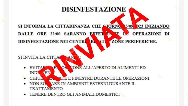 Rinviata la disinfestazione a Caulonia