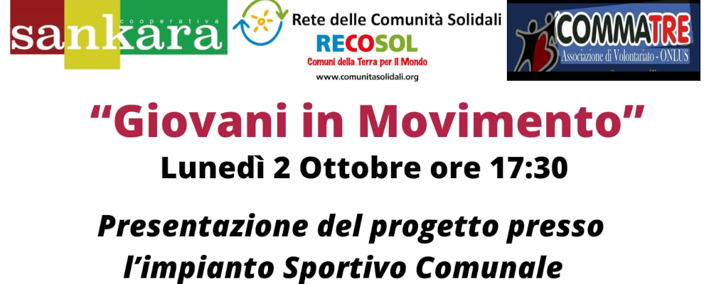 Lunedì a Gioiosa Ionica la presentazione del progetto  “Giovani in movimento”