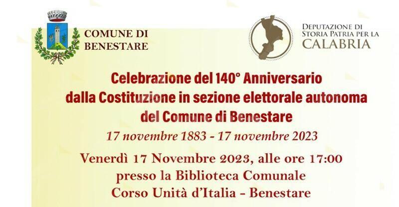 Benestare festeggia i 140 anni di “indipendenza” da Bovalino