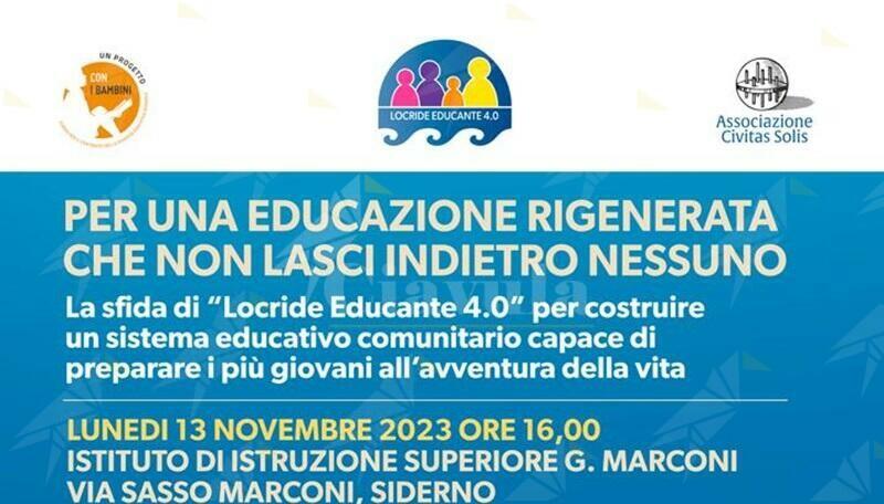 A Siderno un evento per contrastare la povertà educativa minorile nella Locride