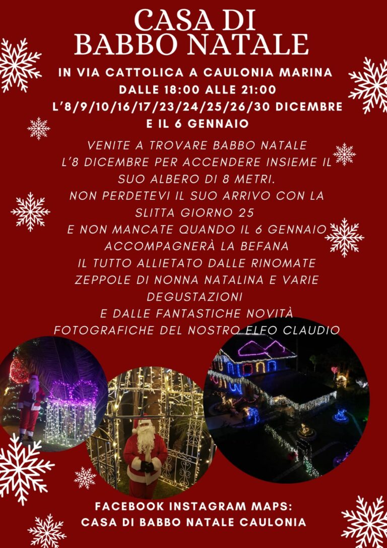 Natale ad Agropoli con la vera casa di Babbo Natale: mercatini