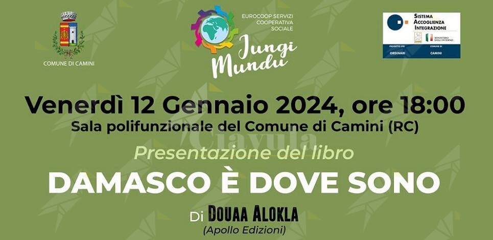 A Camini la presentazione del libro biografico ”Damasco è dove sono” di Douaa Alokla