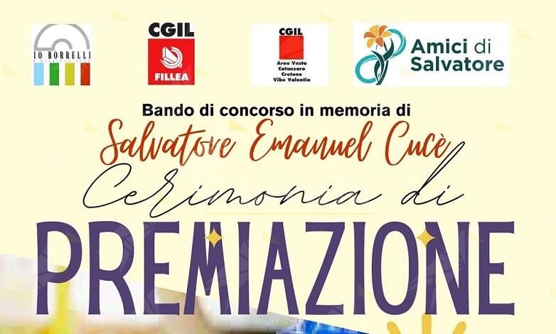 CGIL Fillea Calabria pronta a consegnare 12 borse studio in memoria di Salvatore Emmanuel Cucè