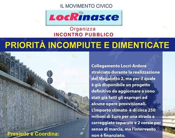 Locrinasce sulla SS 106 (Jonica) Locri – Ardore: “Priorità incompiuta e dimenticata”