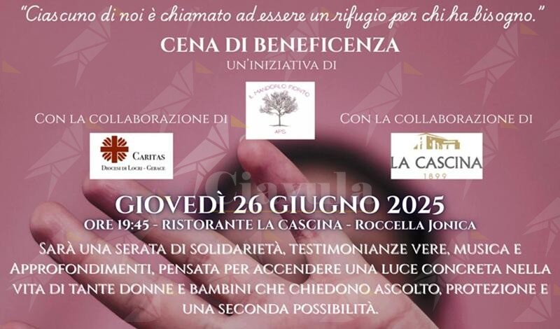 Beneficenza e cultura a Roccella Ionica: Il Mandorlo Fiorito e Caritas unite per il progetto a sostegno di donne e minori