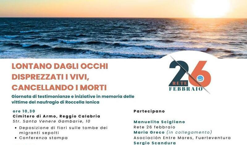 Rete 26 Febbraio promuove una giornata in memoria delle vittime del naufragio di Roccella Ionica