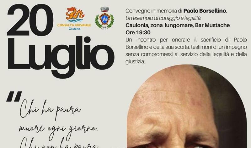 A Caulonia un convegno in memoria di Paolo Borsellino a 33 anni dalla strage di via D’Amelio