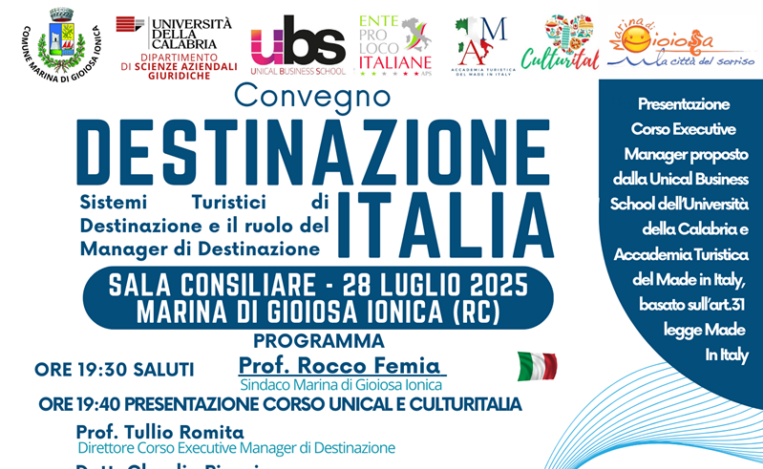 Turismo e innovazione: Marina di Gioiosa ospita il convegno “Destinazione Italia”