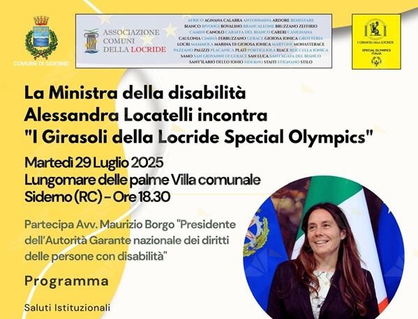 Disabilità, il Ministro Locatelli incontra i sindaci e i Girasoli della Locride