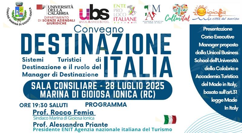 Il sindaco Femia: “Marina di Gioiosa, città del sorriso e capofila del turismo del futuro con il convegno Destinazione Italia”