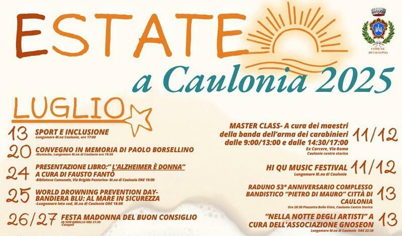 Estate a Caulonia 2025, ecco tutti gli eventi in programma