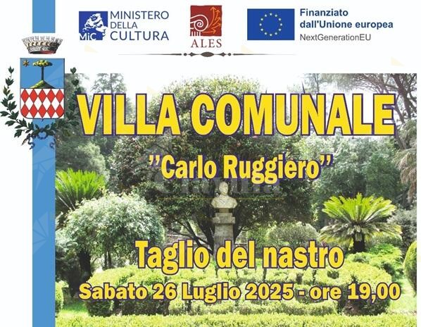 Domani la riapertura della Villa Comunale “Carlo Ruggiero” di Cittanova dopo i lavori di riqualificazione
