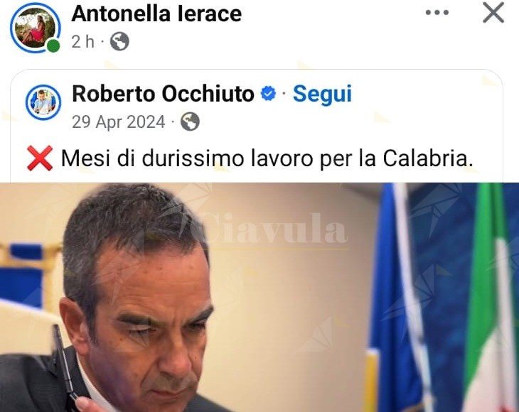 L’assessore di Caulonia rilancia su fb la propaganda di Occhiuto e viene sommersa dai commenti di sdegno. Comincia male la campagna di Forza Italia per le regionali L’assessore di Caulonia rilancia su fb la propaganda di Occhiuto e viene sommersa dai commenti di sdegno. Comincia male la campagna di Forza Italia per le regionali
