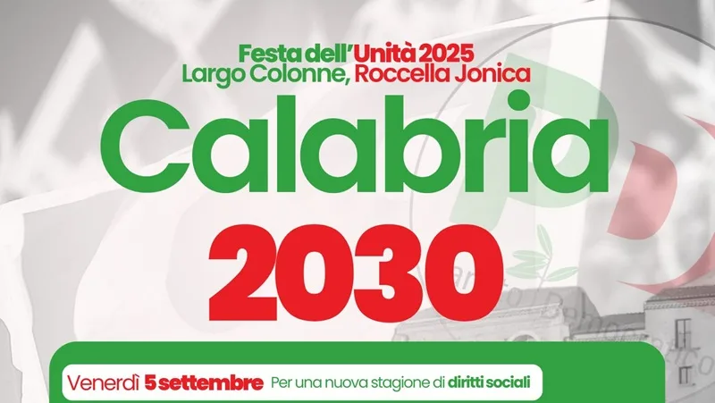Festa dell’Unità 2025: Il Circolo PD di Roccella Ionica annuncia il programma ufficiale Festa dell’Unità 2025: Il Circolo PD di Roccella Ionica annuncia il programma ufficiale