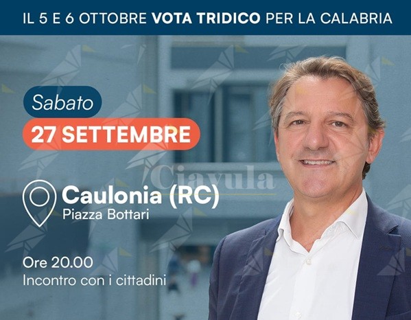 Pasquale Tridico incontrerà i cauloniesi in piazza Bottari