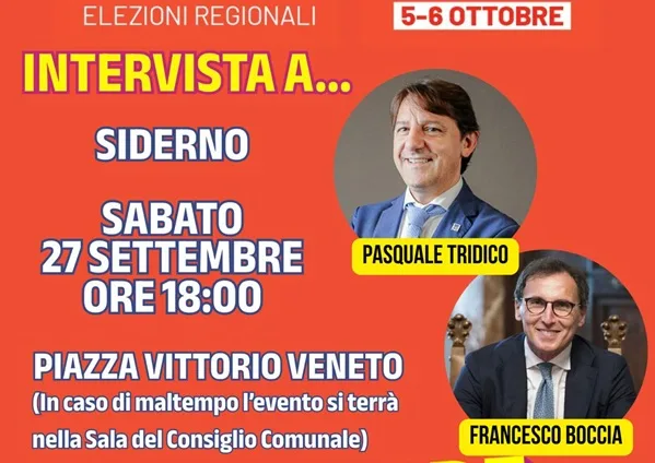 Elezioni regionali, a Siderno arrivano Tridico e Boccia