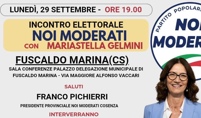 Mariastella Gelmini in Calabria per sostenere Noi Moderati e i candidati alle Regionali
