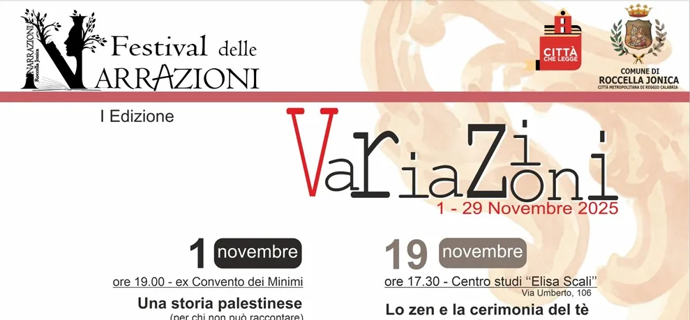 A Roccella Jonica la prima edizione del festival delle narrazioni “Variazioni” A Roccella Jonica la prima edizione del festival delle narrazioni “Variazioni”