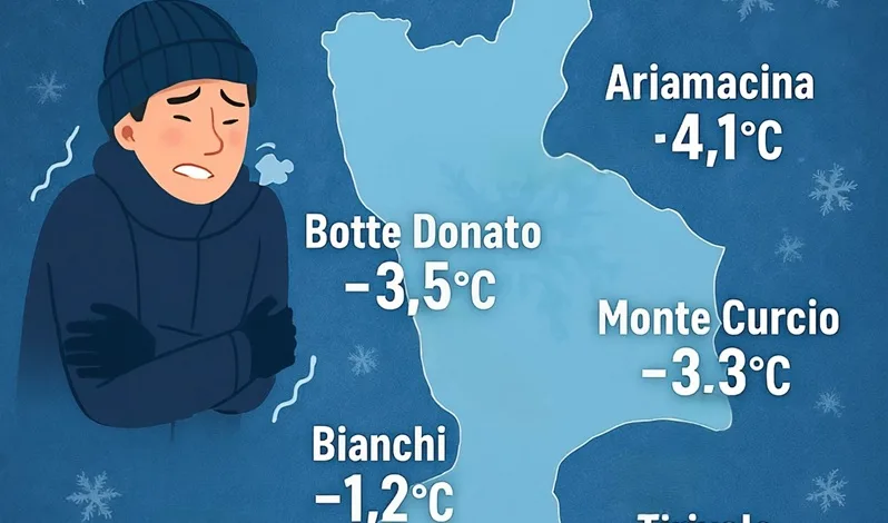 Meteo, in Calabria un brusco calo delle temperature. Nella notte temperature sotto lo zero in molte località