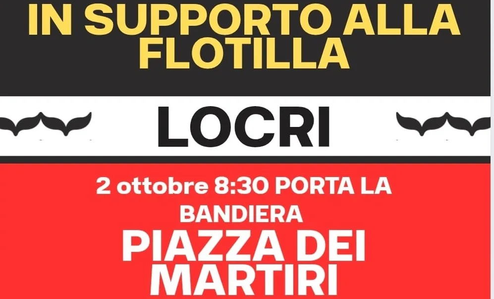 Domani a Locri si manifesta per la Palestina e in supporto alla Global Sumud Flotilla