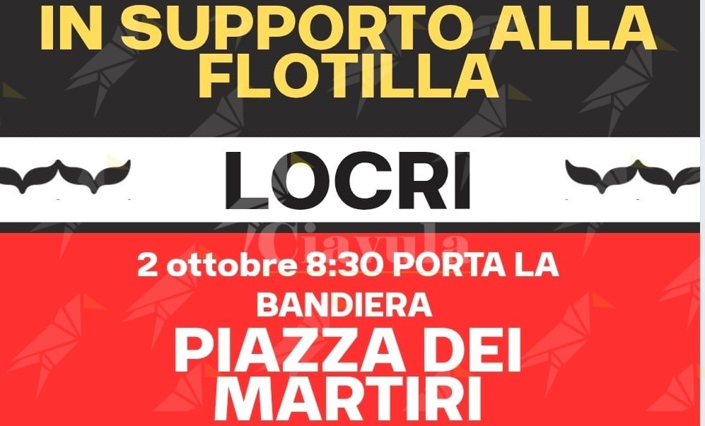 Domani a Locri si manifesta per la Palestina e in supporto alla Global Sumud Flotilla