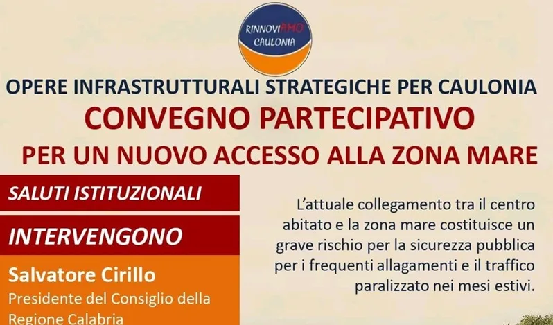 Nuovo accesso alla zona mare, Rinnoviamo Caulonia organizza un convegno Nuovo accesso alla zona mare, Rinnoviamo Caulonia organizza un convegno