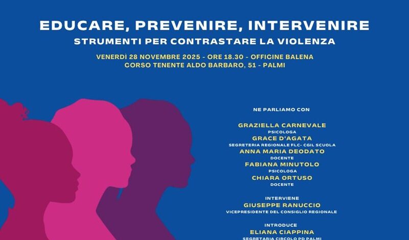 Violenza di genere: il PD di Palmi promuove un incontro di confronto e prevenzione