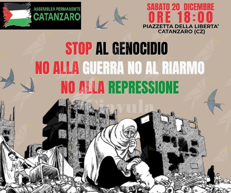 Fiaccola olimpica a Catanzaro, attivisti in piazza contro Israele: “Fuori dalle Olimpiadi Milano-Cortina 2026”