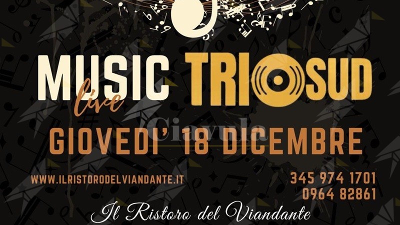 Giovedì 18 dicembre al Ristoro del Viandante di Focà di Caulonia musica live con i “Triosud”