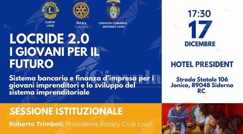 Giovani e impresa, a Siderno il convegno “Locride 2.0” su credito e opportunità nel Mezzogiorno