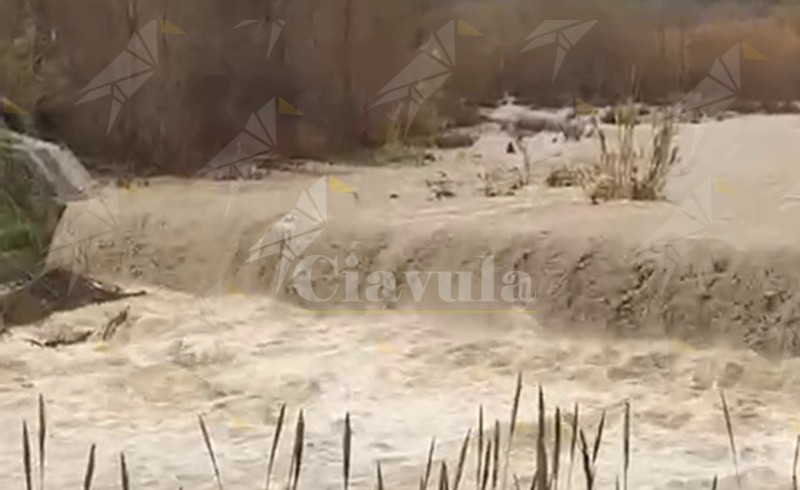 Caulonia, l’irruenza del torrente Allaro – video