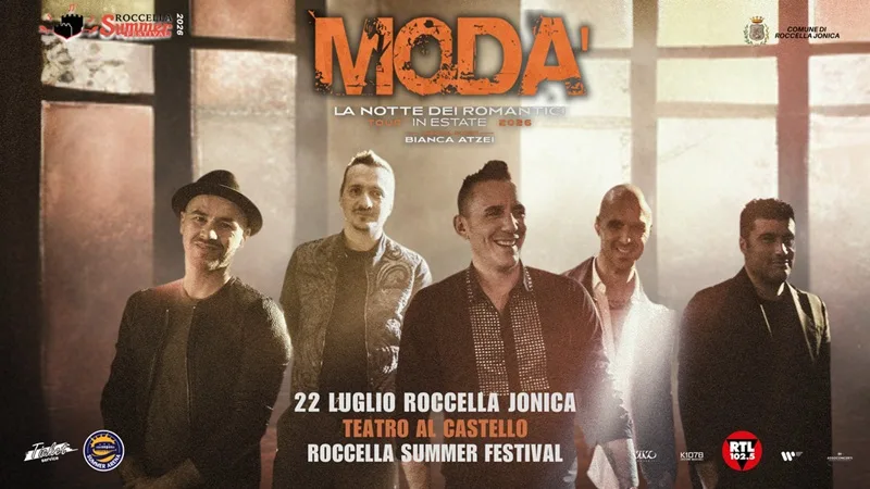 Roccella Summer Festival 2026: a Luglio i Modà al Teatro al Castello