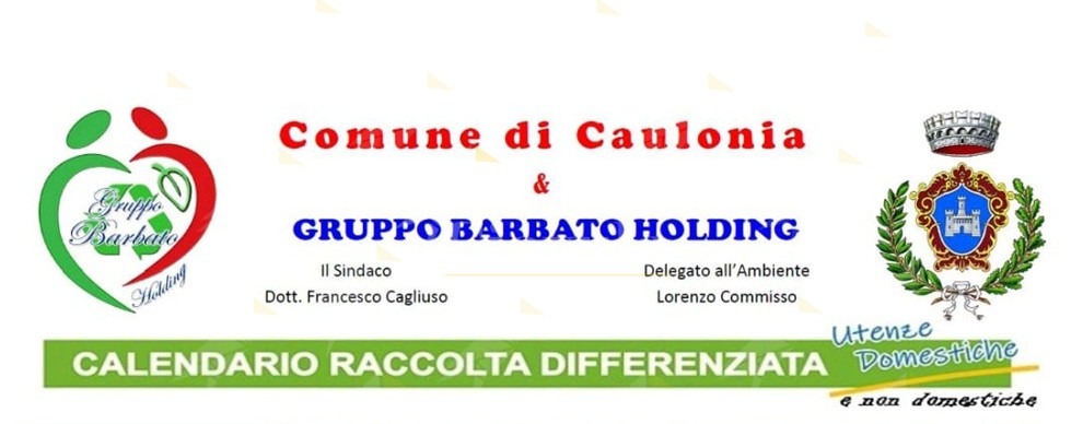 Il nuovo calendario settimanale della raccolta differenziata di Caulonia Il nuovo calendario settimanale della raccolta differenziata di Caulonia