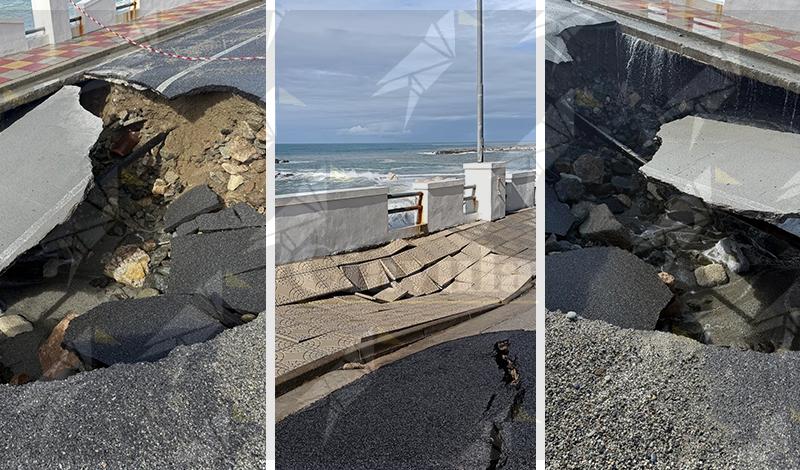 Emergenza maltempo in Calabria il lungomare di San Lucido cede sotto la forza del mare